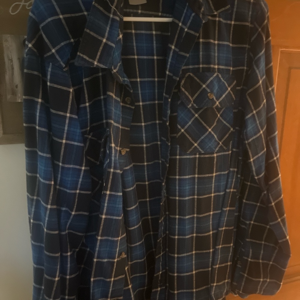 Blue Plaid Button Down Shirt